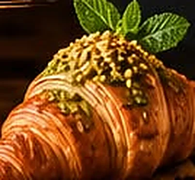 Croissant cu cremă de fistic